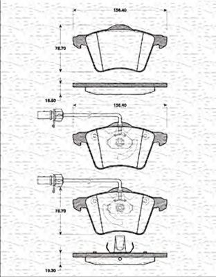 MAGNETI MARELLI 363702161212 -  Комплект тормозных колодок, дисковый тормоз